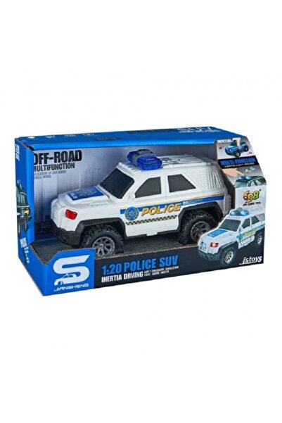 JS Toys Masina politie alba jeep, cu sunete si lumini, 1:20, ...