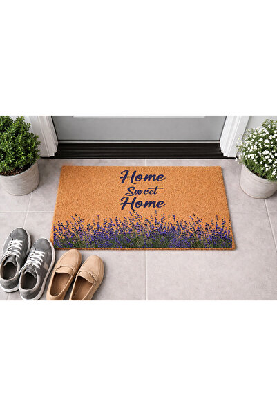 Borambalaj Natural Koko Doormat, 40X60 Cm, Bristle Door Mat with the Words Ho...