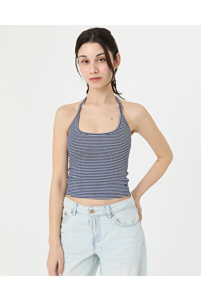 Ayma Active Mornarsko plava Prugasto majica s halter izrezom Na vezivanje