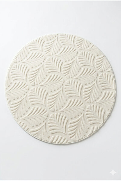 FOREVERALDORA Rotund Alb covor pentru baie – cu textură moale, talpă antialun...