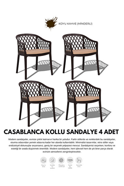 Daim Plastik CASABLANCA LÜX CAFE & RESTAURANT SANDALYESİ 4 LÜ