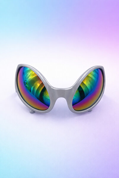PARTİPORT Uzaylı Parti Gözlüğü Rainbow Camlı Alien Parti Festivali Eğlence Gö...