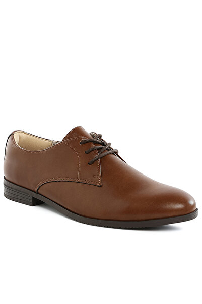 london Rag Men's Minimalist Derby Shoes in Dark Brown