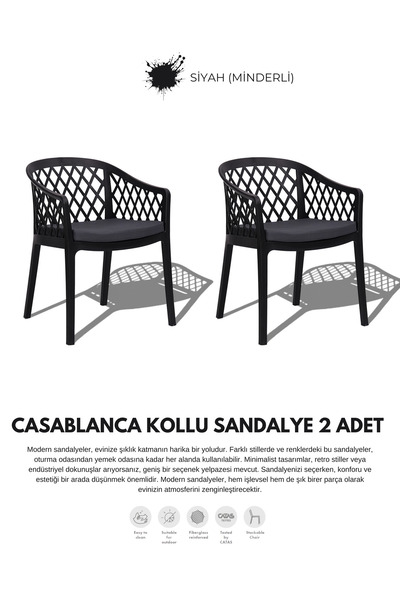Daim Plastik CASABLANCA LÜX CAFE & RESTAURANT SANDALYESİ 2 Lİ
