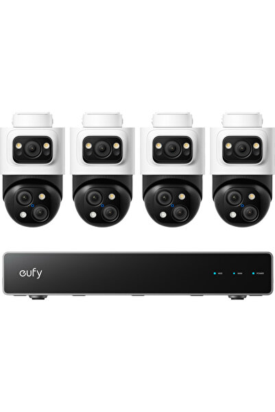 eufy PoE NVR Video Surveillance Kit S4 Max 4K AI IP65, 4x PTZ Triple-Lens