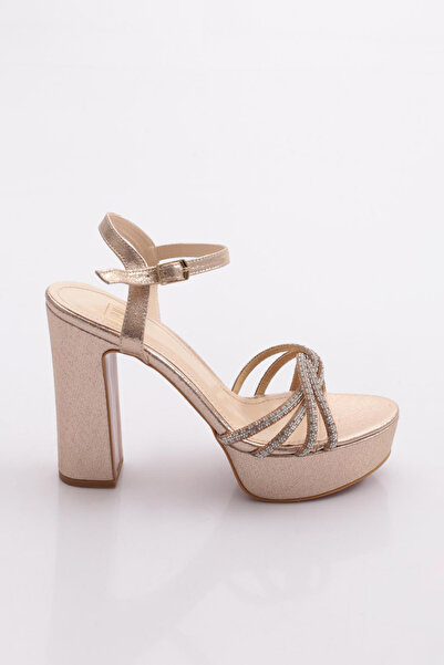 DGN Pm08-K2045 Women's Stone Decorated Heeled Evening Dress Shoes