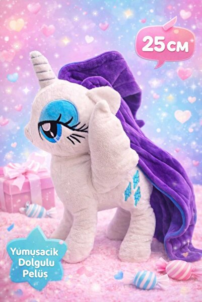 Aksoy Toys 25 Cm My Little Pony Dolgulu Yumuşacık Peluş Oyuncak Beyaz Renk