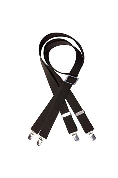 Swe Bretele bărbătești cu 4 clipsuri, maro închis