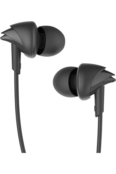 Genericc سماعات أذن بأسلاك من نوع boAt BassHeads 100 مزودة بميكروفون (أسود)