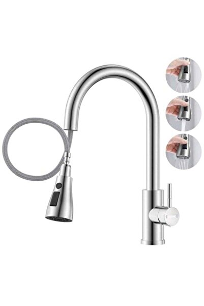 Arabest High Arc Kitchen Faucet, Pull-Down Sprayer with 3 Modes, Brushed Nick...
