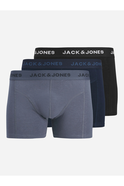 Jack & Jones مجموعة من 3 سراويل داخلية مطبوعة بحزام خصر
