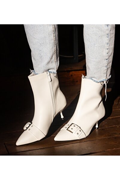 BENOTTİ Cliffor White Women's Ankle Boots