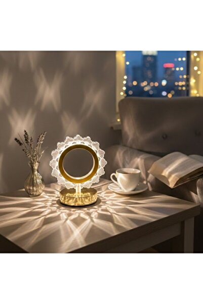 Greathings Güneş Şeklinde Kristal LED Masa Lambası – Dokunmatik, 3 Renk Işık ...