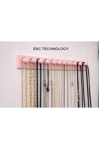 ERCTECH Wall Mounted Necklace Hanger Jewelry Organizer Stand Necklace Organizer Pink