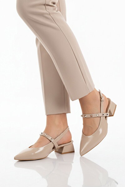 AYAKMOD Pantofi de seară pentru femei, bej, cu croială îngustă, pentru ocazii...