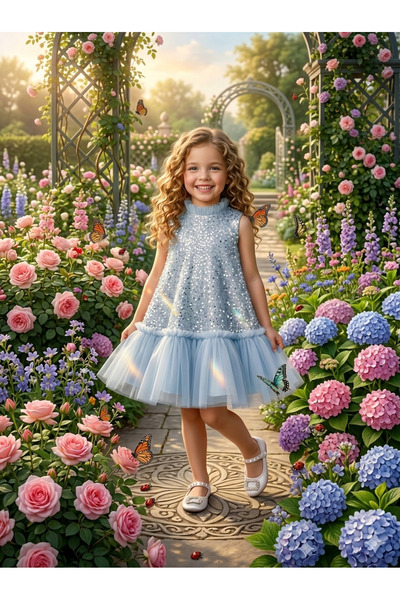 Luneria Dress Işıltı kız çocuk abiye mezuniyet elbisesi