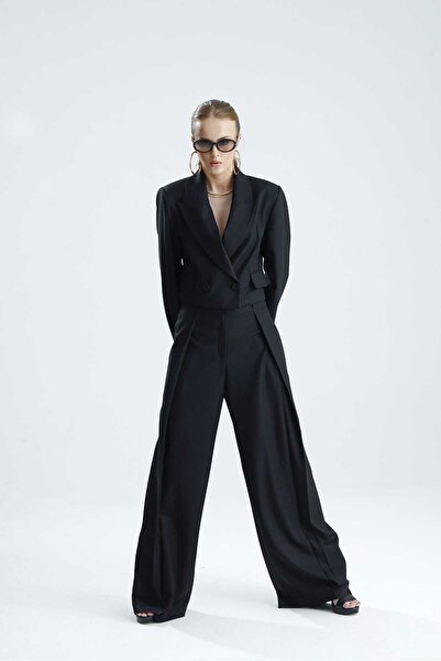 GACA COLLECTION Ni̇şda Black Palazzo Pants