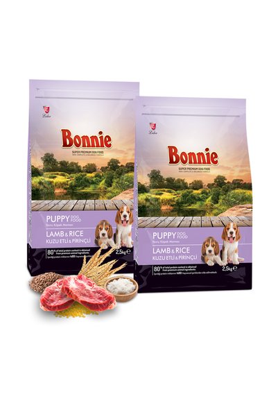 Bonnie Kuzu Etli Yavru Köpek Maması 2,5 Kg x 2 Adet