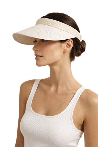 CosmoOutlet Ženski slamnati šešir sa vizirom, model kruna Zaštita od sunca le...