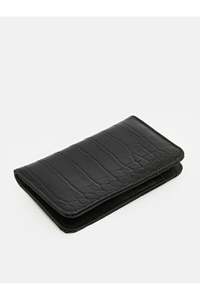 LC Waikiki Black Crocodile Patterned Women's Wallet