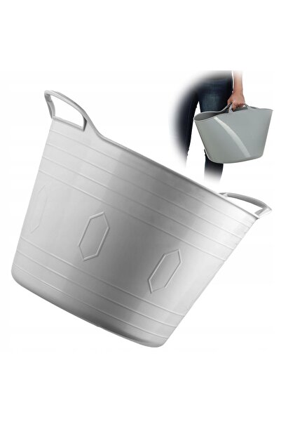 KADAX Lavoar de rufe, lavoar rotund din plastic, bol flexibil, 26L, gri