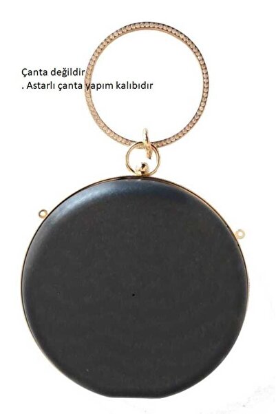 angel çanta aksesuar Evening Dress Bag Model Round Light Gold Metallic (a Lined