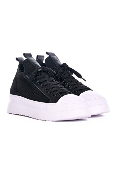 martin valen Valento Black and White Knitwear Sneakers