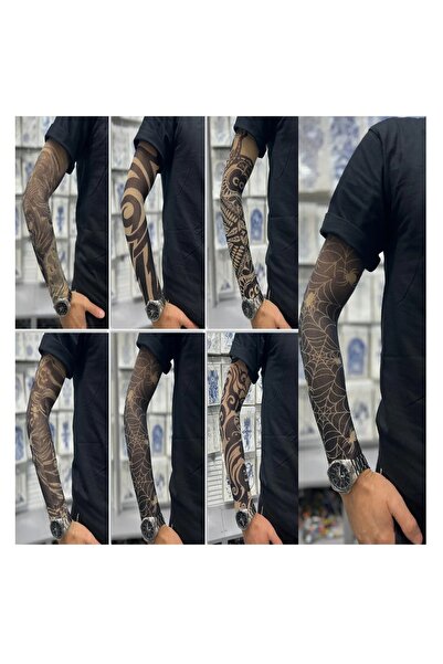 Airbrush Tattoo Ağ Yaprak Modeller 6 Çift 12 Adet Giyilebilir Çorap Dövme