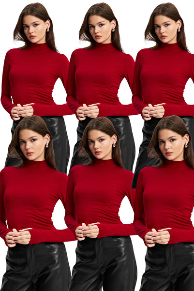 Bipantolon Women's 6-Piece Burgundy Toe Socks