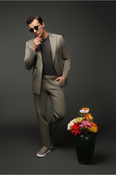 Kiğılı 7 Drop Super قصة ضيقة Extra Slim Fit قطن قطعة من الليوسيل بأزرار على ا...