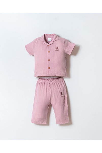 U.S. Polo Assn. U.S. Polo Assn Kız Bebek Müslin Pantolonlu Takım 6-36 Ay G.Ku...
