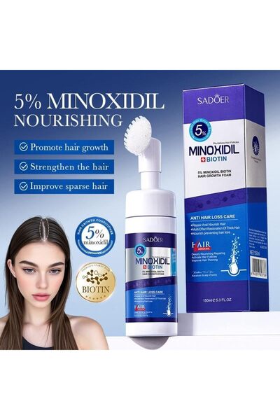 SADOER رغوة مينوكسيديل + بيوتين مضادة لتساقط الشعر (5%) لاعادة نمو الشعر وزيا...