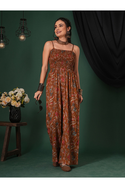 Globus By Styli Women Floral Print Strappy Jumpsuit