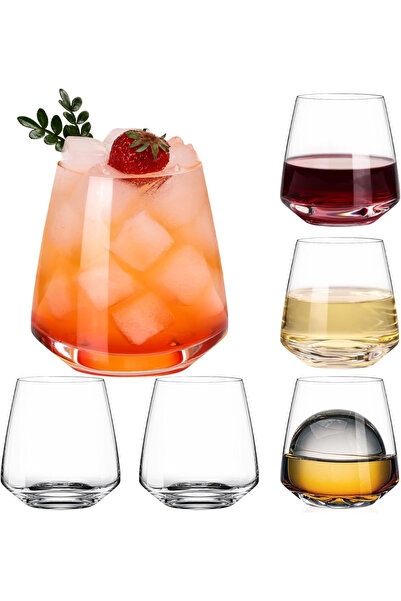 OEM Set of whiskey glasses 350ml, premium clear glass, modern design for scot...