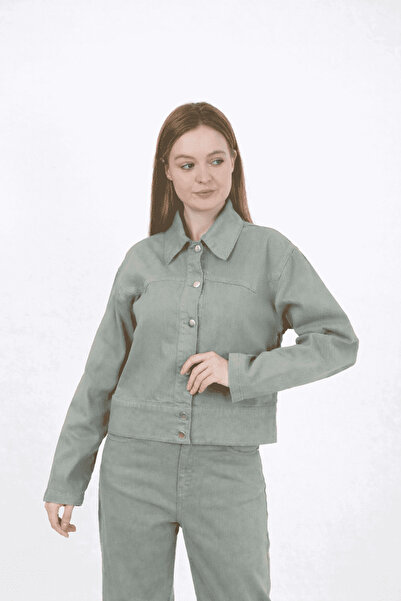 vl vellichor Buttoned Jean Jacket - Green