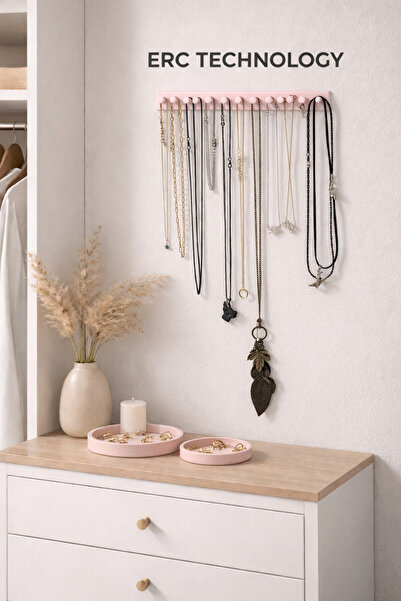 ERCTECH Wall Mounted Necklace Hanger Jewelry Organizer Stand Necklace Organiz...