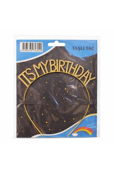 Happyewent It's My Birthday Written Gold Crown with Stones – Birthday Party Crown
