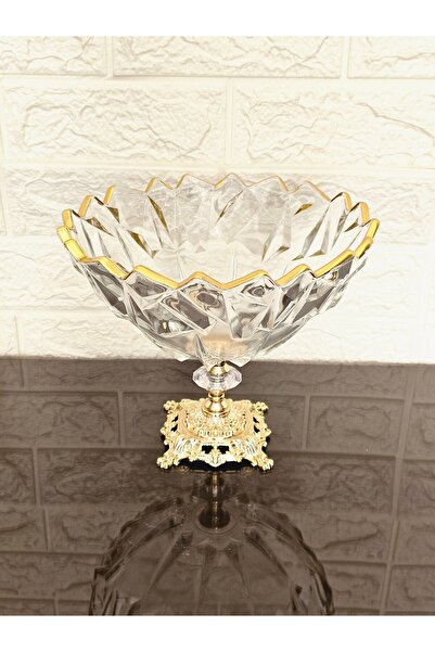 atabey home Atlantic Gold Fruit Bowl with Square Base & Serving Dish & Salad ...