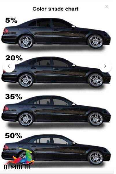 RİMAFOL 5% Dark Tone Black Home-Office-Balcony -Car Window Film 50 cm X 5 Meters
