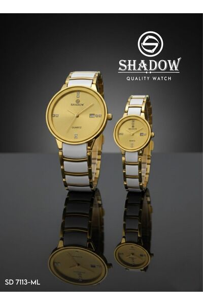 SHADOW Luxury Couple Watch Set - Matching Stainless Steel Quartz Wristwatches...