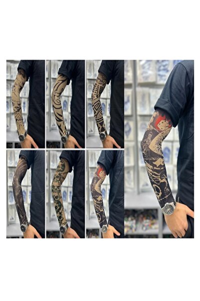 Airbrush Tattoo Çılgın Modeller 6 Çift 12 Adet Giyilebilir Çorap Dövme