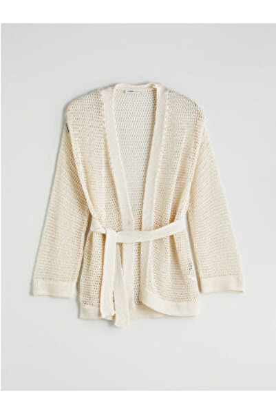 LC Waikiki Modanova Season Ecru Shawl Collar Lace-Like Knit Women's Knitwear ...