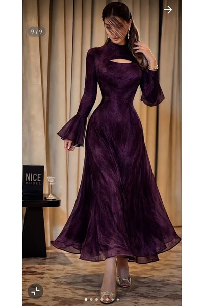 AMAZ فستان سهرة براق أنيق