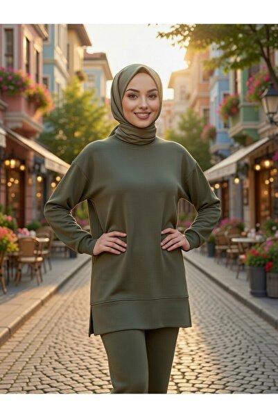 MEBA Ženska hijab odjeća okrugla kragna tunika sa strane Sa prorezom Gornji i...