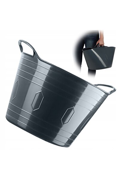 KADAX Lavoar de rufe, lavoar rotund din plastic, bol flexibil, 26L, gri