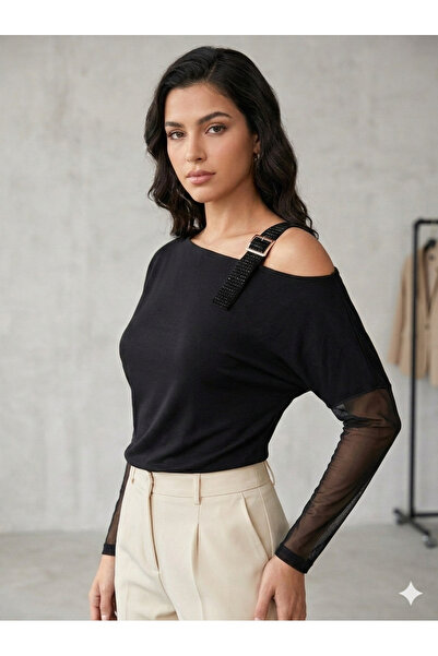 Candan Yeni Sezon Omuz Taşlı Bluz