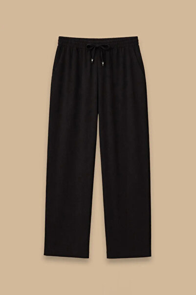 SEÇİL Pantaloni de damă cu picior larg, lungime completă - Negri