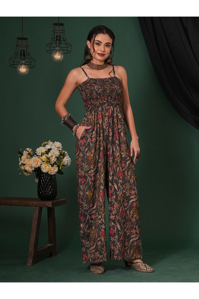 Globus By Styli Women Floral Print Strappy Jumpsuit