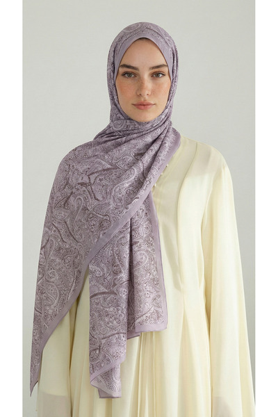 Karaca PERA Sa deznom PAMUK ŠAL - KREMA / LILA