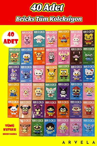 Arvela 40 Adet Bricks Marka Tüm Modeller Tümü Kutulu - Koleksiyon